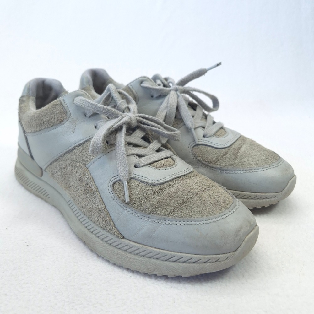 Everlane The Trainer Grey Leather Suede Sneakers Minimalist Womens 11 Mens 9